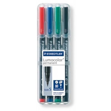 STAEDTLER Staedtler ST 313 WP4 Feinschreiber Universalstift Lumocolor Permanent; Pack 4 ST 313 WP4